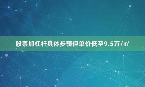 股票加杠杆具体步骤但单价低至9.5万/㎡