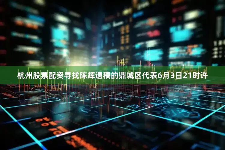 杭州股票配资寻找陈辉遗稿的鼎城区代表6月3日21时许